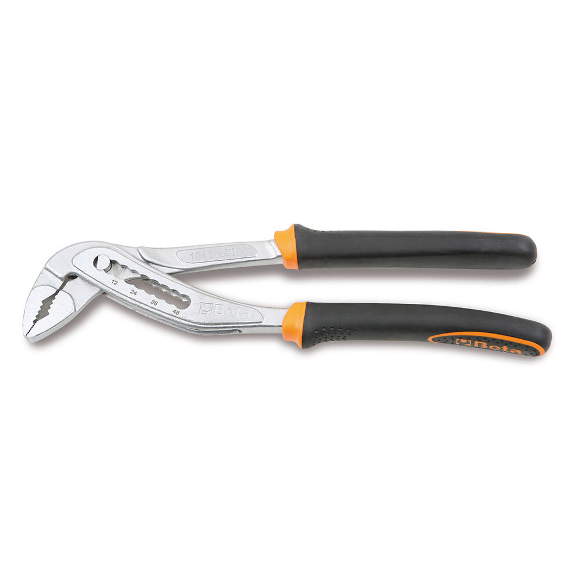 Beta 1048BM Groove Joint Pliers, Boxed Joint, 9 Positions, Bi-material Handles, 48mm (1.9") Jaw Capacity